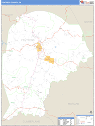 Fentress County, TN Zip Code Wall Map