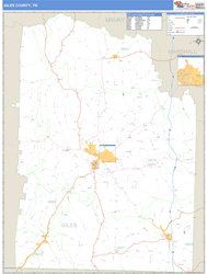 Giles County, TN Zip Code Wall Map