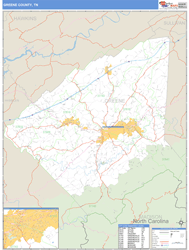 Greene County, TN Zip Code Wall Map