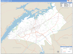 Hamblen County, TN Zip Code Wall Map