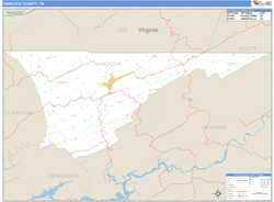 Hancock County, TN Zip Code Wall Map