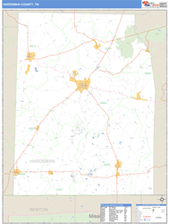 Hardeman County, TN Zip Code Wall Map