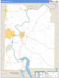 Hardin County, TN Zip Code Wall Map