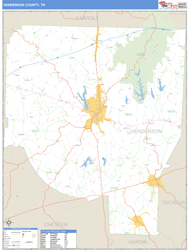 Henderson County, TN Zip Code Wall Map