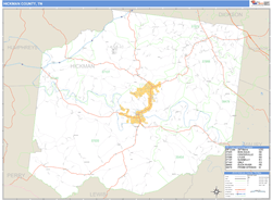 Hickman County, TN Zip Code Wall Map