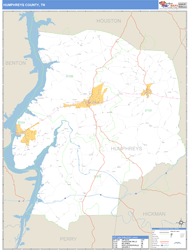 Humphreys County, TN Zip Code Wall Map