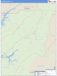 Johnson County, TN Zip Code Wall Map