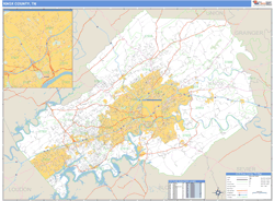 Knox County, TN Zip Code Wall Map