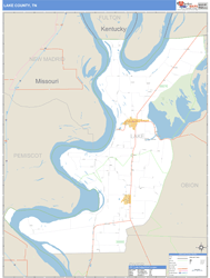 Lake County, TN Zip Code Wall Map