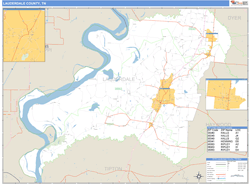 Lauderdale County, TN Zip Code Wall Map