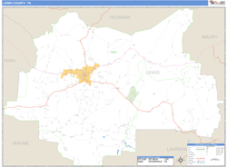 Lewis County, TN Zip Code Wall Map