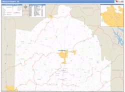 Lincoln County, TN Zip Code Wall Map