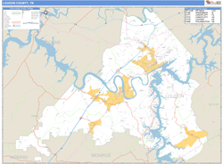 Loudon County, TN Zip Code Wall Map