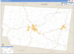 Macon County, TN Zip Code Wall Map