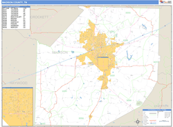 Madison County, TN Zip Code Wall Map