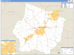 Maury County, TN Wall Map