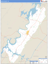 Meigs County, TN Zip Code Wall Map