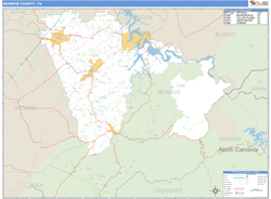 Monroe County, TN Zip Code Wall Map