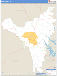 Moore County, TN Zip Code Wall Map