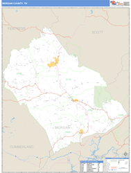 Morgan County, TN Zip Code Wall Map