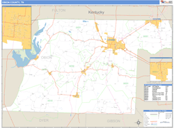 Obion County, TN Zip Code Wall Map