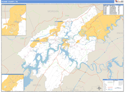 Roane County, TN Zip Code Wall Map