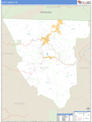 Scott County, TN Zip Code Wall Map