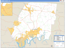 Sumner County, TN Zip Code Wall Map