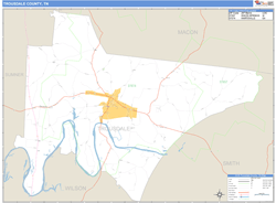 Trousdale County, TN Zip Code Wall Map