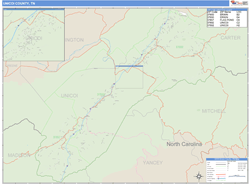 Unicoi County, TN Wall Map
