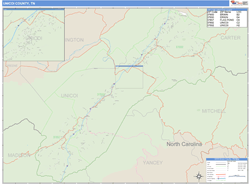 Unicoi County, TN Zip Code Wall Map