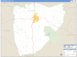 Van Buren County, TN Zip Code Wall Map