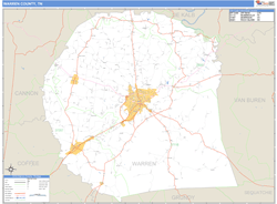 Warren County, TN Zip Code Wall Map