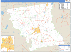 Anderson County, TX Zip Code Wall Map