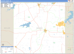 Archer County, TX Wall Map