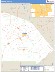 Atascosa County, TX Zip Code Wall Map