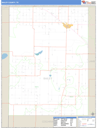 Bailey County, TX Zip Code Wall Map