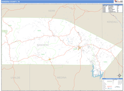 Bandera County, TX Zip Code Wall Map