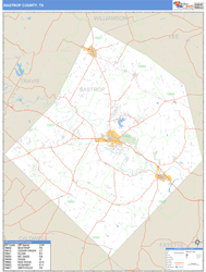 Bastrop County, TX Zip Code Wall Map