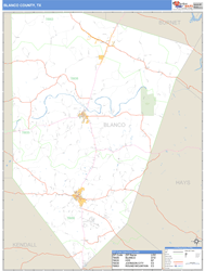 Blanco County, TX Zip Code Wall Map