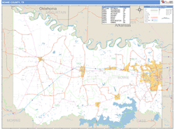 Bowie County, TX Zip Code Wall Map