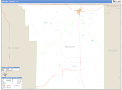 Brooks County, TX Zip Code Wall Map