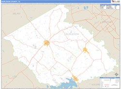 Burleson County, TX Wall Map