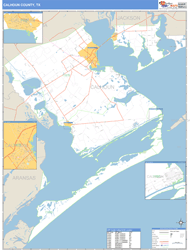 Calhoun County, TX Wall Map