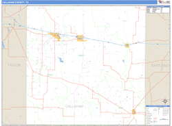 Callahan County, TX Zip Code Wall Map