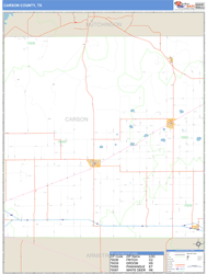 Carson County, TX Zip Code Wall Map