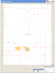 Childress County, TX Zip Code Wall Map