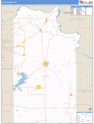 Clay County, TX Zip Code Wall Map