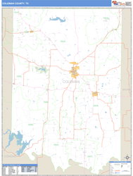 Coleman County, TX Zip Code Wall Map