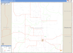 Collingsworth County, TX Zip Code Wall Map